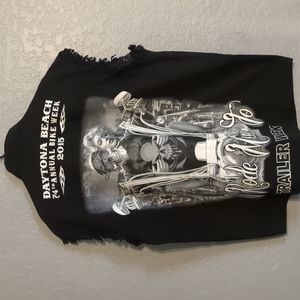 Denim sleeveless shirt